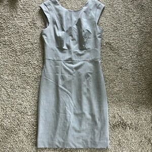 The Limited Gray Sheath Midi Dress Sleeveless Crew Neck